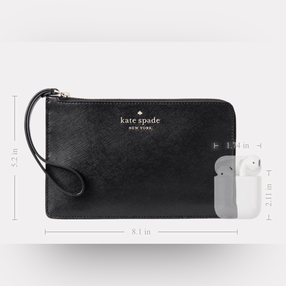 Kate Spade ~ Staci Medium L Zip Wristlet in Lemon Fondant - Picture 8 of 9